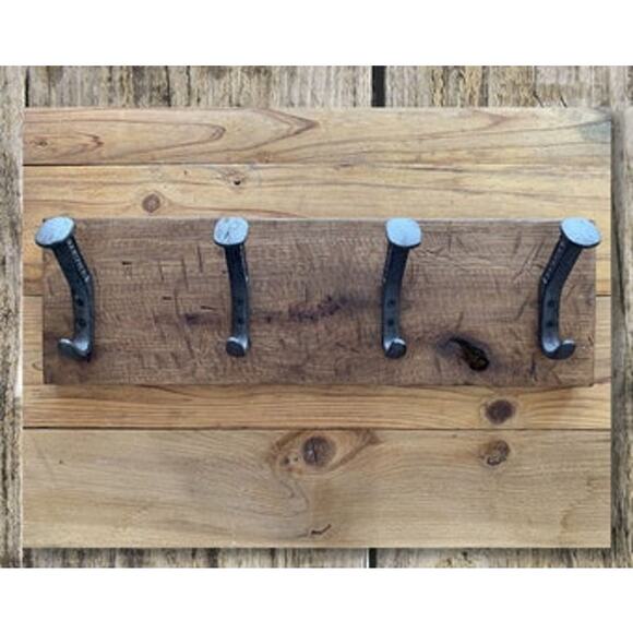 Handcrafted Rustic Farmhouse Wooden Hat Rack - 4 Hanger - Picture 2 of 6